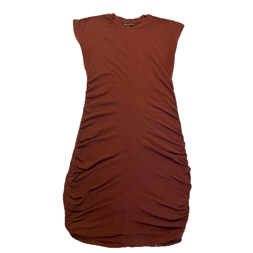 Athleta Burgundy Small Crew neck Athletic Cinched‎ Dress